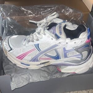 Balenciaga Women's White and Pink Sneakers
